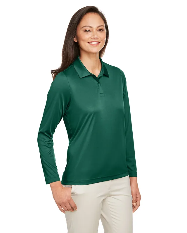 Team 365 Ladies' Zone Performance Long Sleeve Polo — view 29