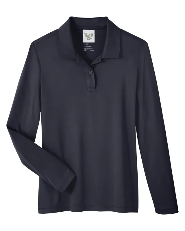 Team 365 Ladies' Zone Performance Long Sleeve Polo — view 3