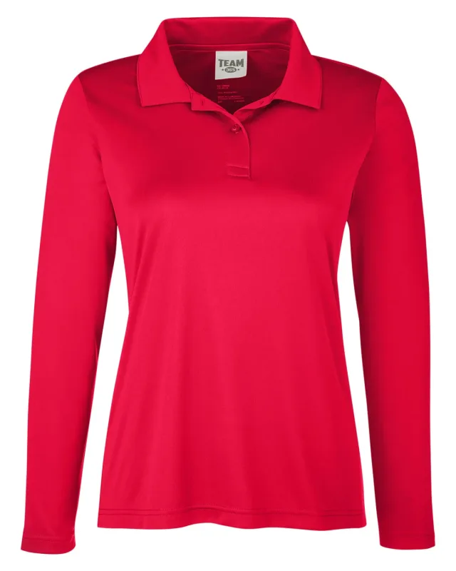 Team 365 Ladies' Zone Performance Long Sleeve Polo — view 48