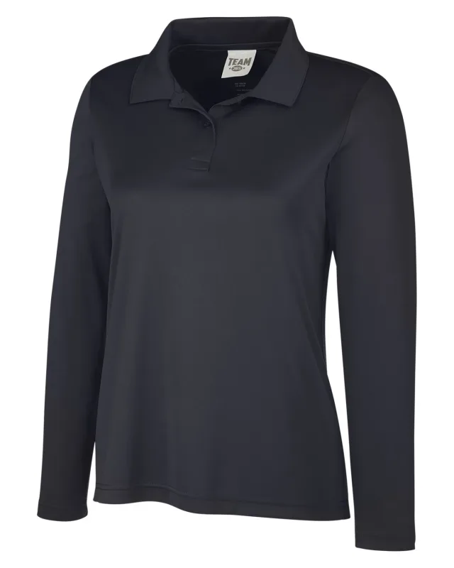 Team 365 Ladies' Zone Performance Long Sleeve Polo — view 6