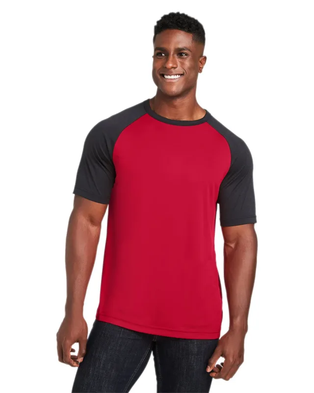 Team 365 Unisex Zone Colorblock Raglan T-Shirt — view 34