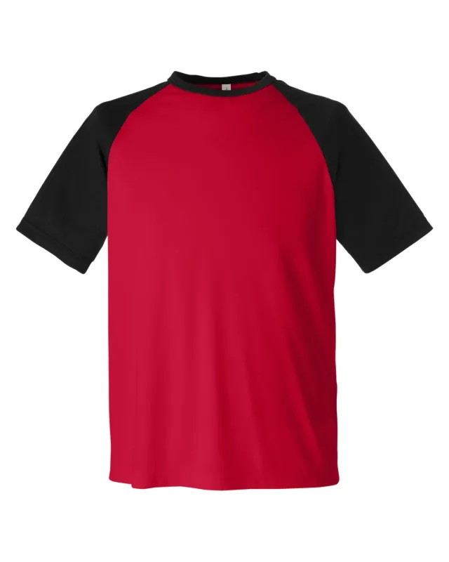 Team 365 Unisex Zone Colorblock Raglan T-Shirt — view 38