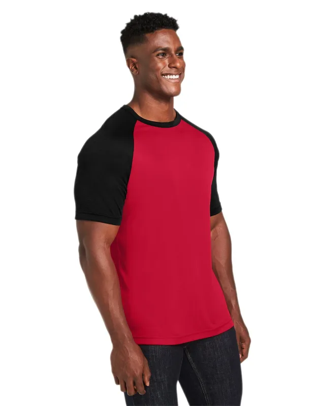 Team 365 Unisex Zone Colorblock Raglan T-Shirt — view 39