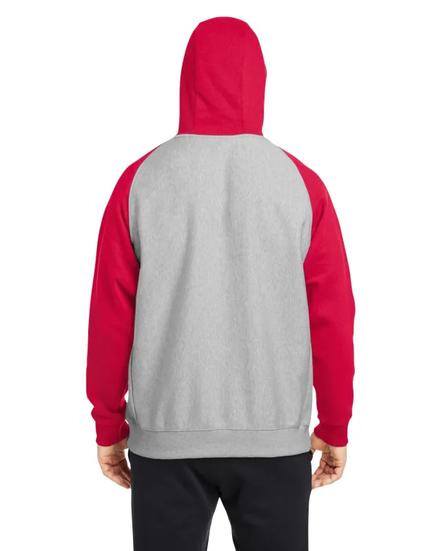 Team 365 Unisex Zone HydroSport Heavyweight Colorblock Hooded Sweatshirt — view 11