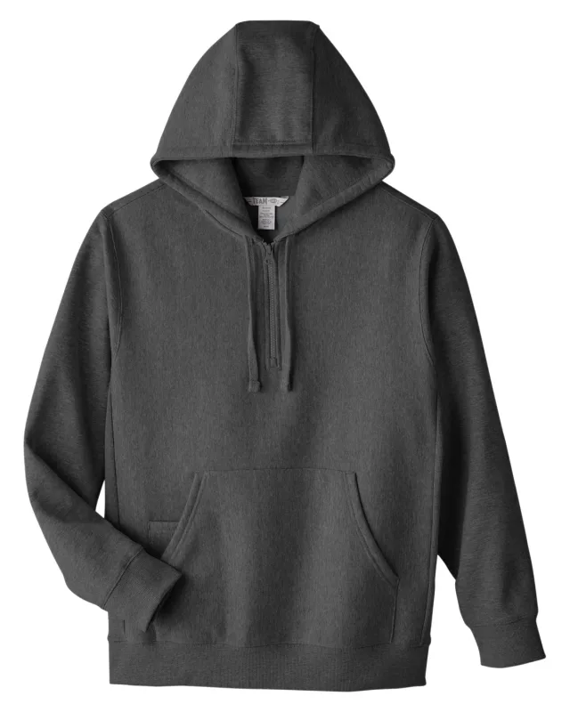 Team 365 Unisex Zone HydroSport  Heavyweight Quarter-Zip Hooded Sweatshirt — view 33