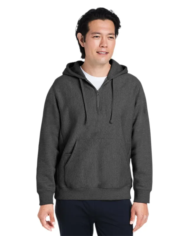 Team 365 Unisex Zone HydroSport  Heavyweight Quarter-Zip Hooded Sweatshirt — view 34
