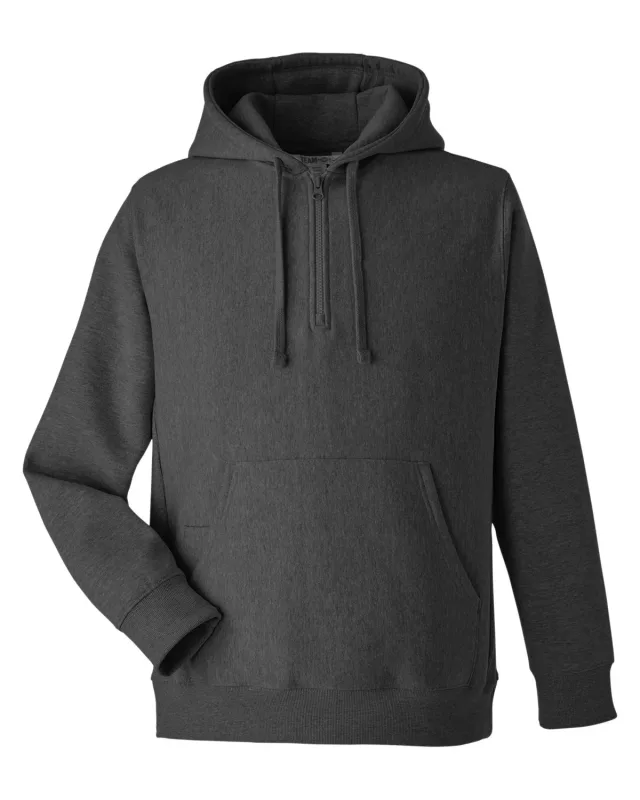 Team 365 Unisex Zone HydroSport  Heavyweight Quarter-Zip Hooded Sweatshirt — view 38