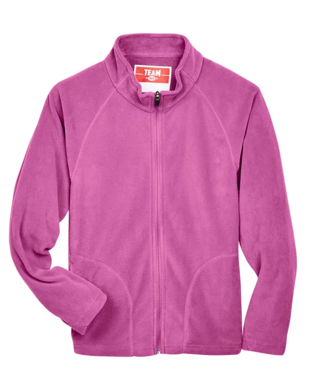 Team 365 Youth Campus Microfleece Jacket — view 3
