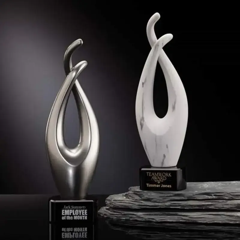 Customizable Logo Flame Award - Marble or Lunar Base