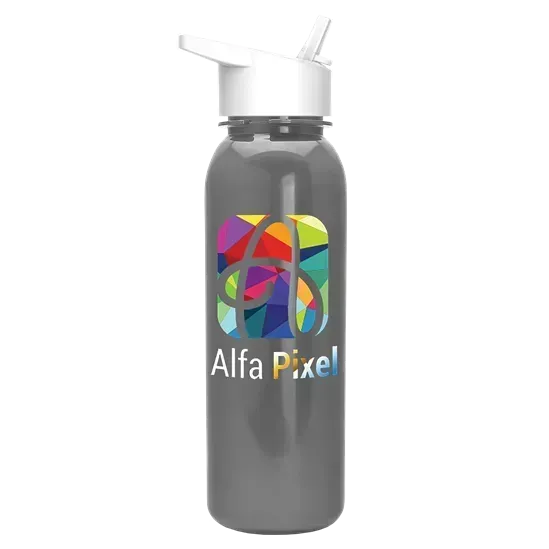Custom Metalike Sports Bottle - 24oz with Flip Straw Lid