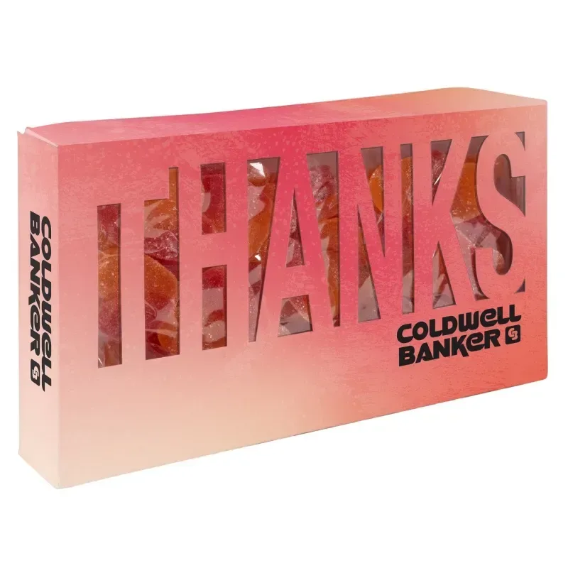 Thanks Die Cut Box with Sour Peachy Hearts — view 2
