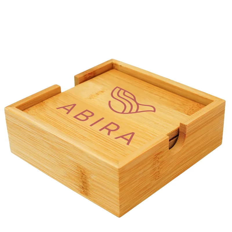 The Bellanca Bamboo Coaster Set — view 4