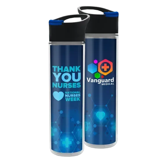 Chiller Insulated Bottle with Pop-Up Lid and Full-Color Paper Insert (16 oz.) — view 2