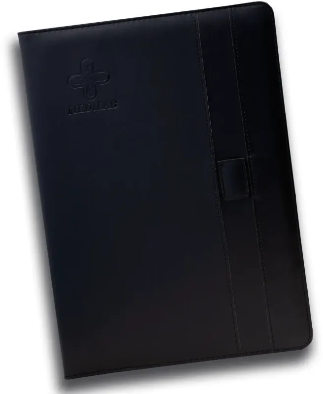 Customized Consultant Leather Portfolios with Mesh Pockets, File Pocket, Memo Pad, and Pen Loop — view 5