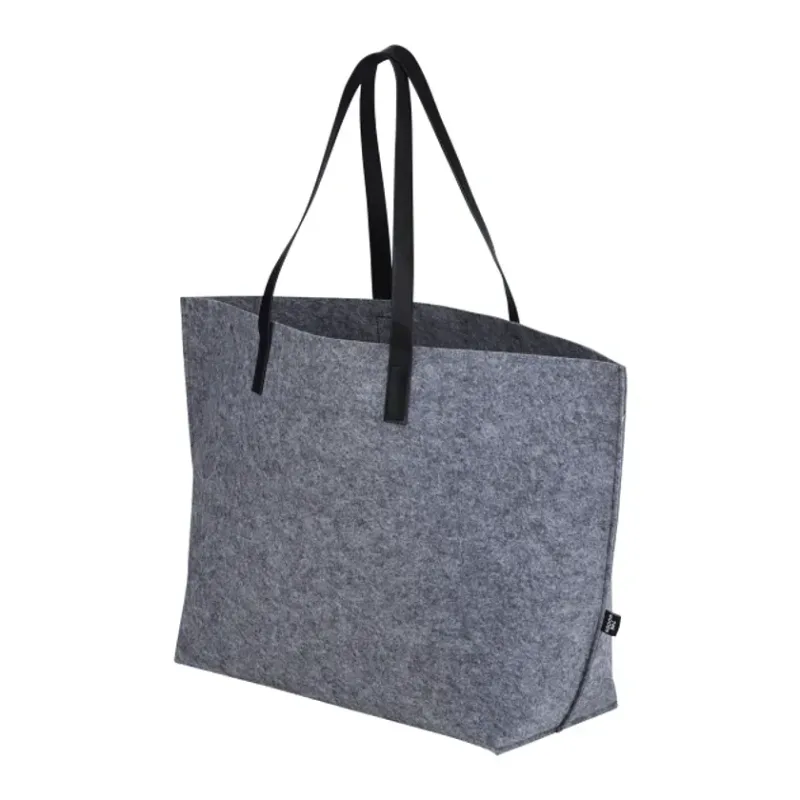 Branded Recycled Felt Shoulder Tote — view 2