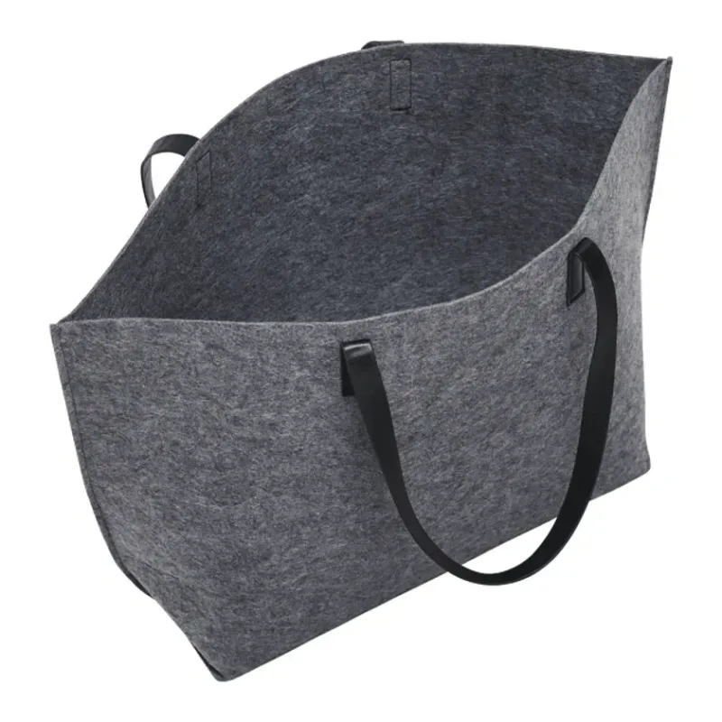 Branded Recycled Felt Shoulder Tote — view 3