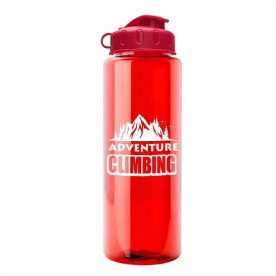 Personalized Guzzler - 32 oz. Transparent Bottle with Flip Lid