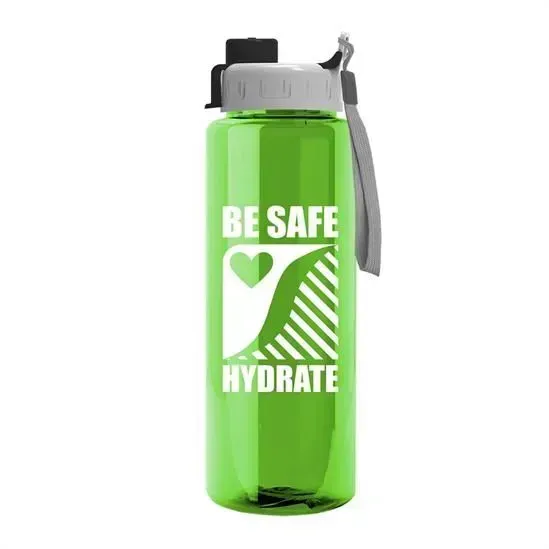 The Quench 32 oz. Transparent Sports Bottle with Quick Snap Lid
