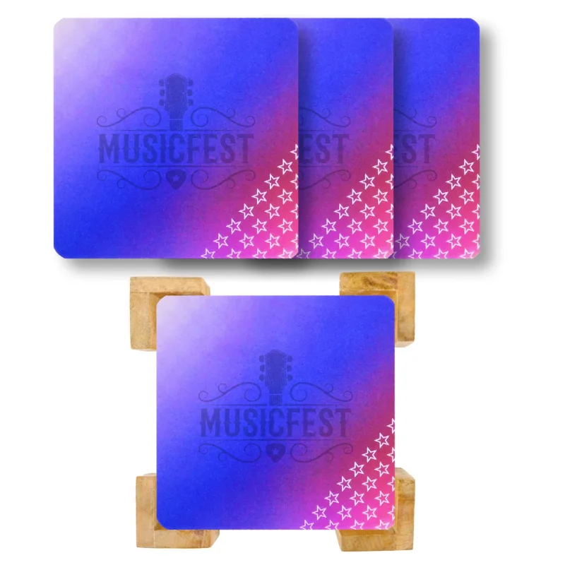 The Illusionist Lenticular Coaster: 4 Pc. Set in Bamboo Stand — view 3