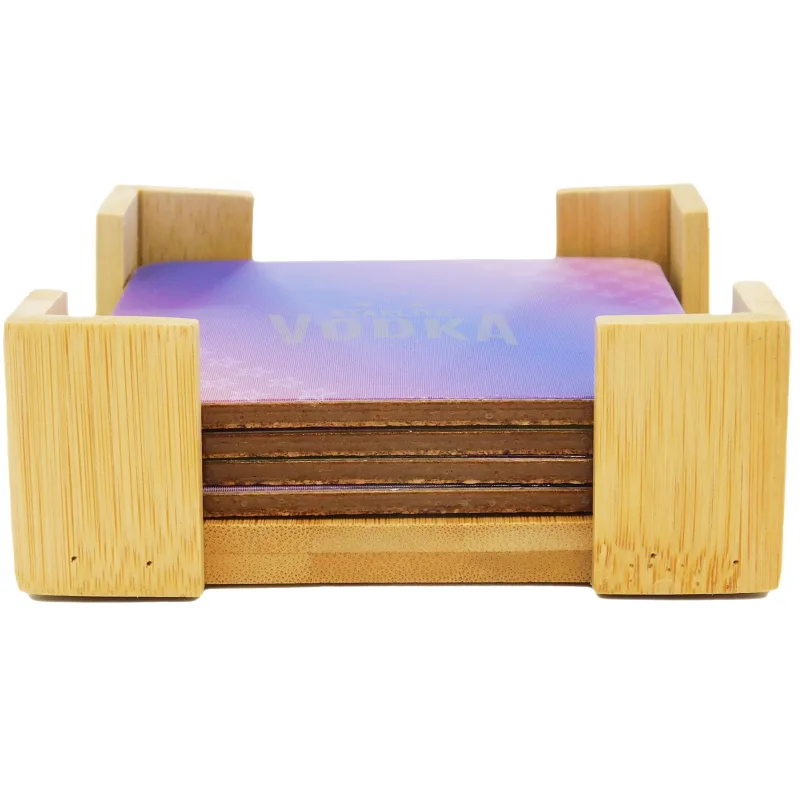 The Illusionist Lenticular Coaster: 4 Pc. Set in Bamboo Stand — view 4