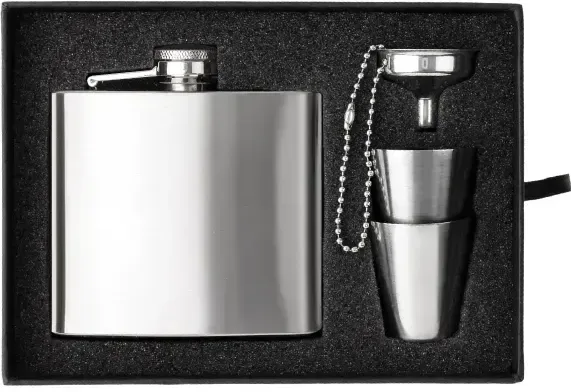 Custom Engraved Kenzie Flask and Shot Glass Gift Set — view 2