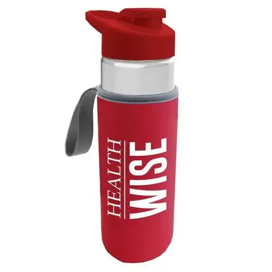 Wave Tritan® Bottle with Drink-Thru Lid and Insulated Caddy (24 oz.) — view 6