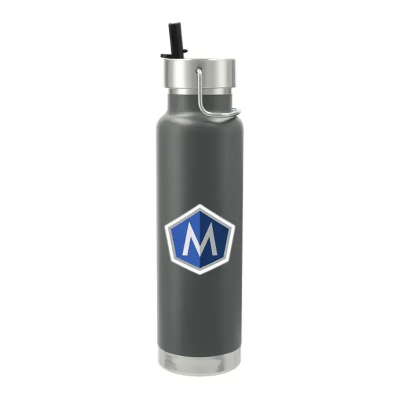 Custom Insulated Bottle with Straw Lid - 25oz