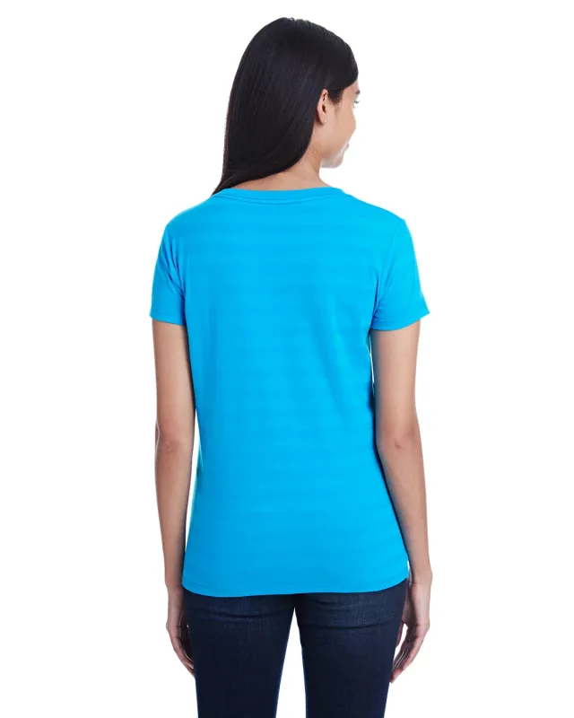 Threadfast Apparel Ladies' Invisible Stripe V-Neck T-Shirt — view 13