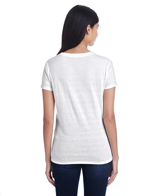 Threadfast Apparel Ladies' Invisible Stripe V-Neck T-Shirt — view 19