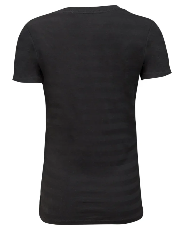 Threadfast Apparel Ladies' Invisible Stripe V-Neck T-Shirt — view 3