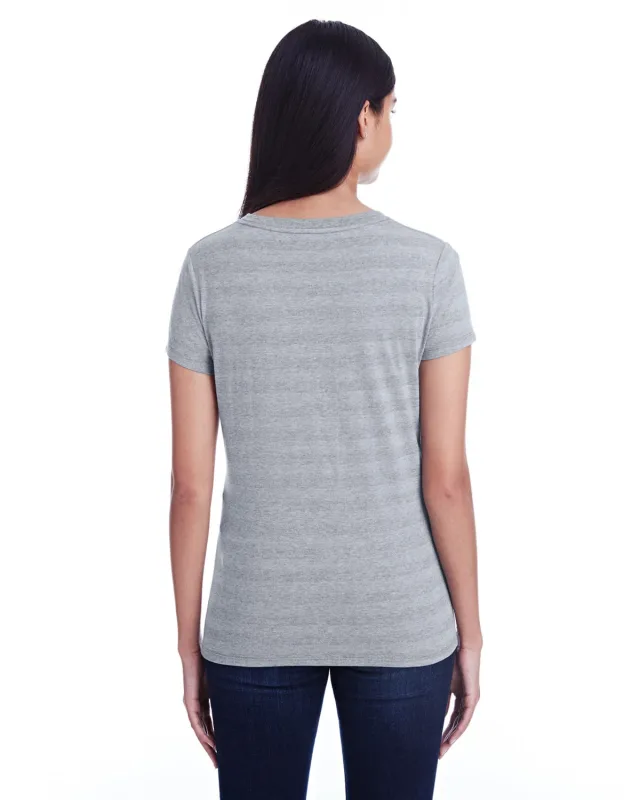 Threadfast Apparel Ladies' Invisible Stripe V-Neck T-Shirt — view 7