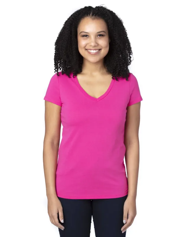 Threadfast Apparel Ladies' Ultimate CVC V-Neck T-Shirt — view 14