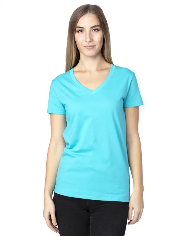 Threadfast Apparel Ladies' Ultimate CVC V-Neck T-Shirt — view 21
