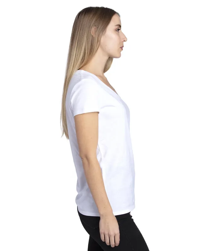 Threadfast Apparel Ladies' Ultimate CVC V-Neck T-Shirt — view 3