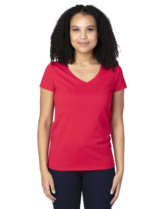 Threadfast Apparel Ladies' Ultimate CVC V-Neck T-Shirt — view 33