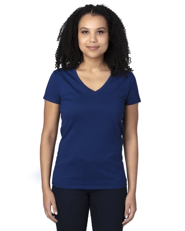 Threadfast Apparel Ladies' Ultimate CVC V-Neck T-Shirt — view 36