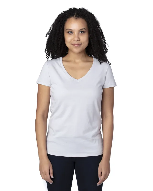 Threadfast Apparel Ladies' Ultimate CVC V-Neck T-Shirt — view 42