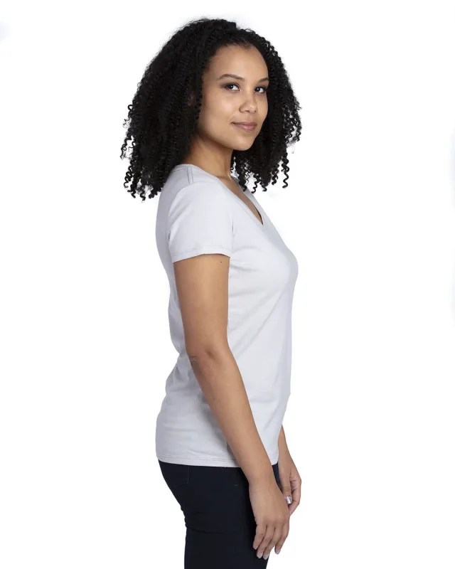 Threadfast Apparel Ladies' Ultimate CVC V-Neck T-Shirt — view 43