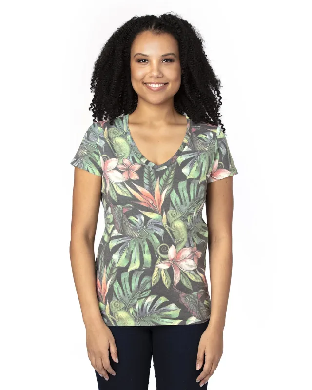 Threadfast Apparel Ladies' Ultimate CVC V-Neck T-Shirt — view 45