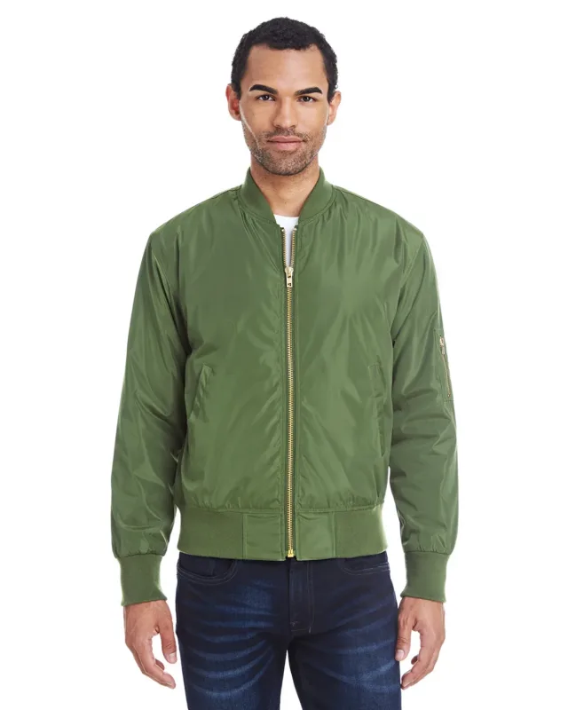 Threadfast Apparel Unisex Bomber Jacket — view 2