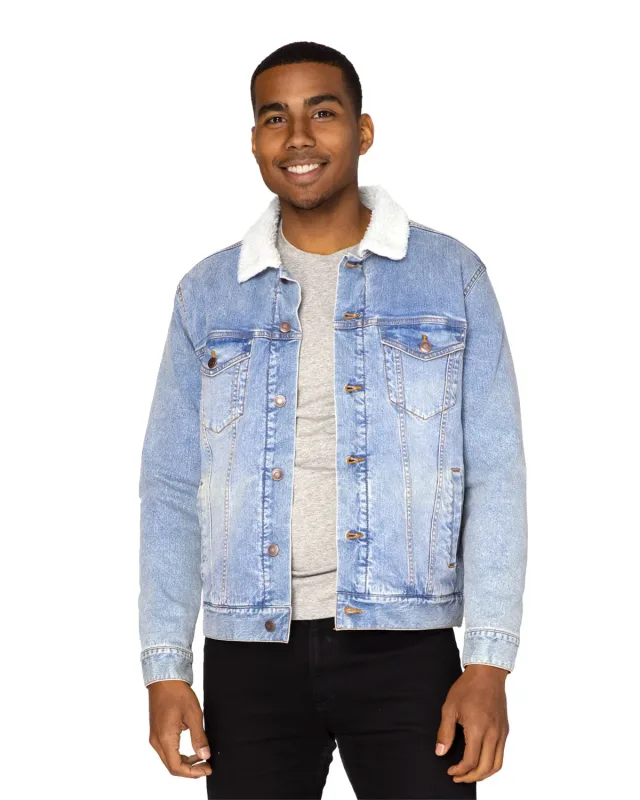 Threadfast Apparel Unisex Sherpa-Lined Denim Jacket — view 4