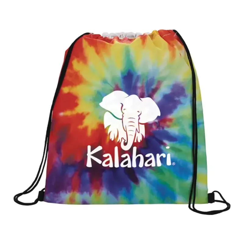 Custom Tie Dye Drawstring Bag with Pouch