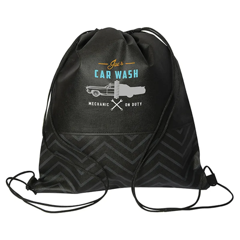 Tonal Non Woven Drawstring Bag — view 3