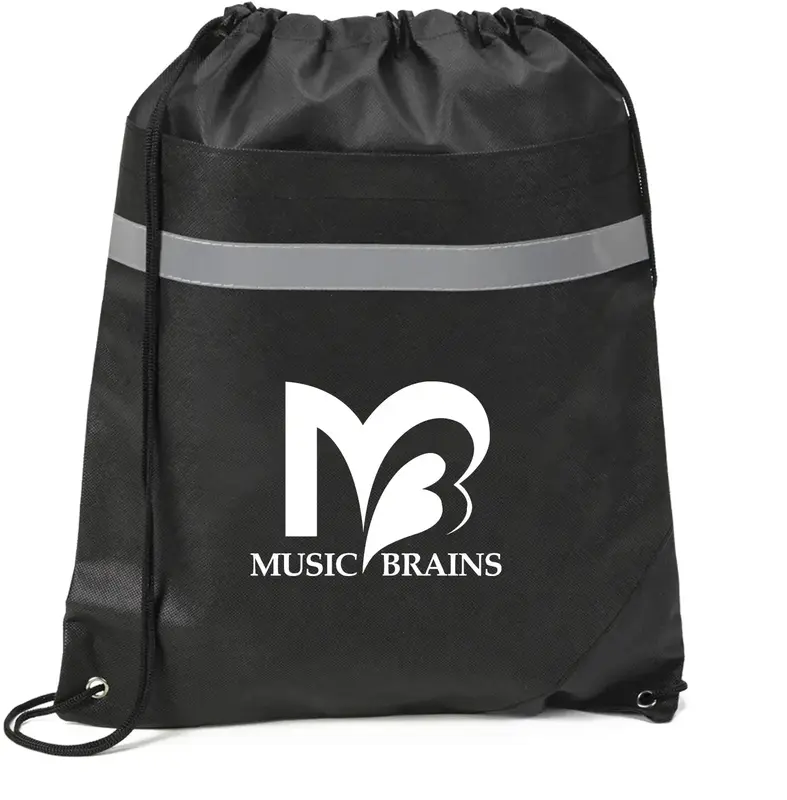 Customizable Non-Woven Reflective Drawstring Bag