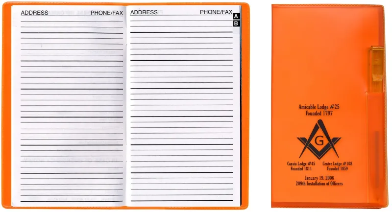 Branded Custom Vinyl Address Book with Pen — view 4