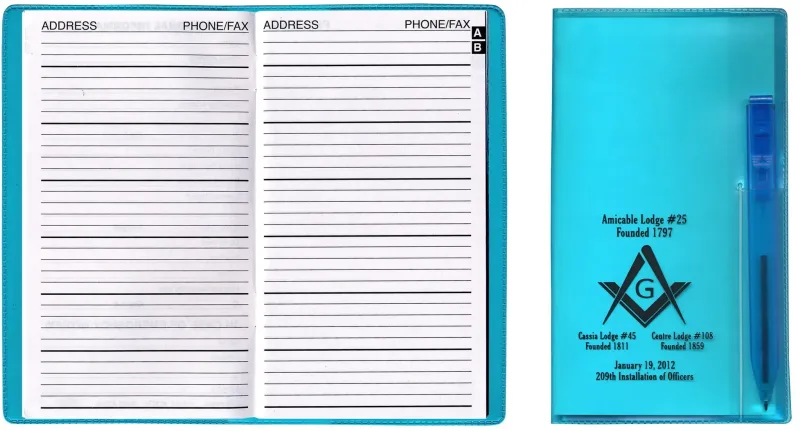 Branded Custom Vinyl Address Book with Pen — view 7