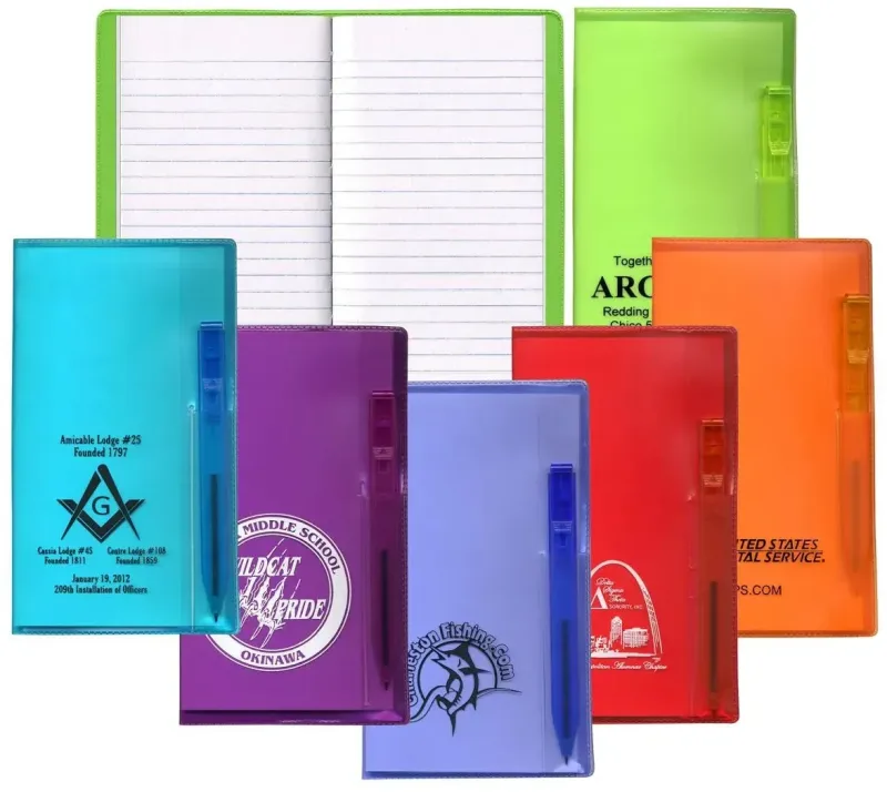 Personalized Translucent Vinyl Cover Tally Book with Flat Matching Pen — view 5