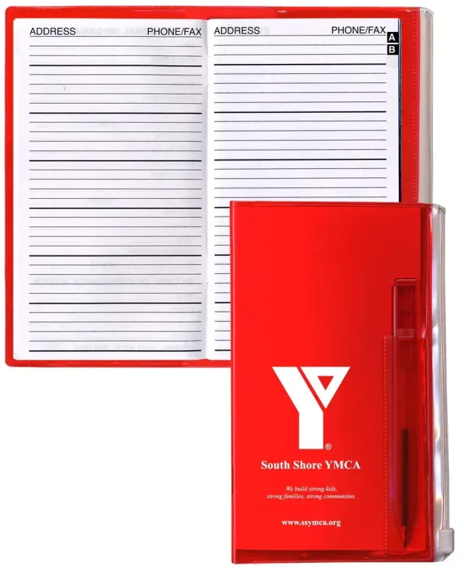 Zip-Back Address Book with Pen - Translucent — view 3
