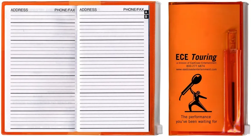 Zip-Back Address Book with Pen - Translucent — view 4