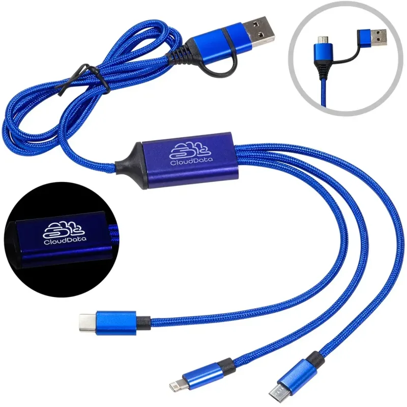 Branded LED 3-in-1 Charging Cable — view 6